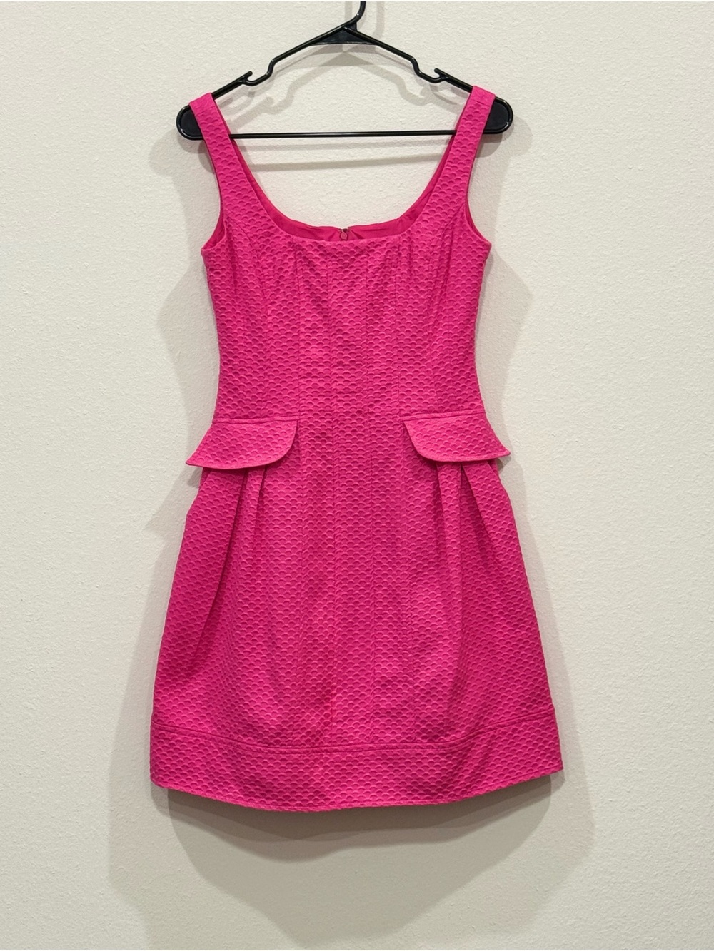 Vintage Maggy London Sleeveless Fuchsia Peplum A-Line Dress Size 2